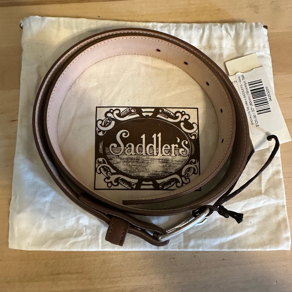 Brooklyn Tailors x Saddler dress belt in cuoio (honey brown)